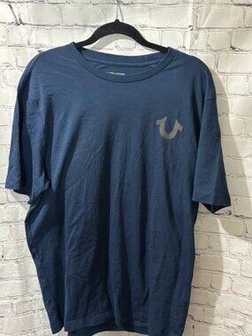 True Religion Vintage Y2K Graphic T-Shirt Navy Blue Large Streetwear